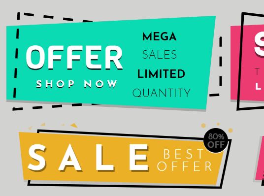 SVG geometric sale banners